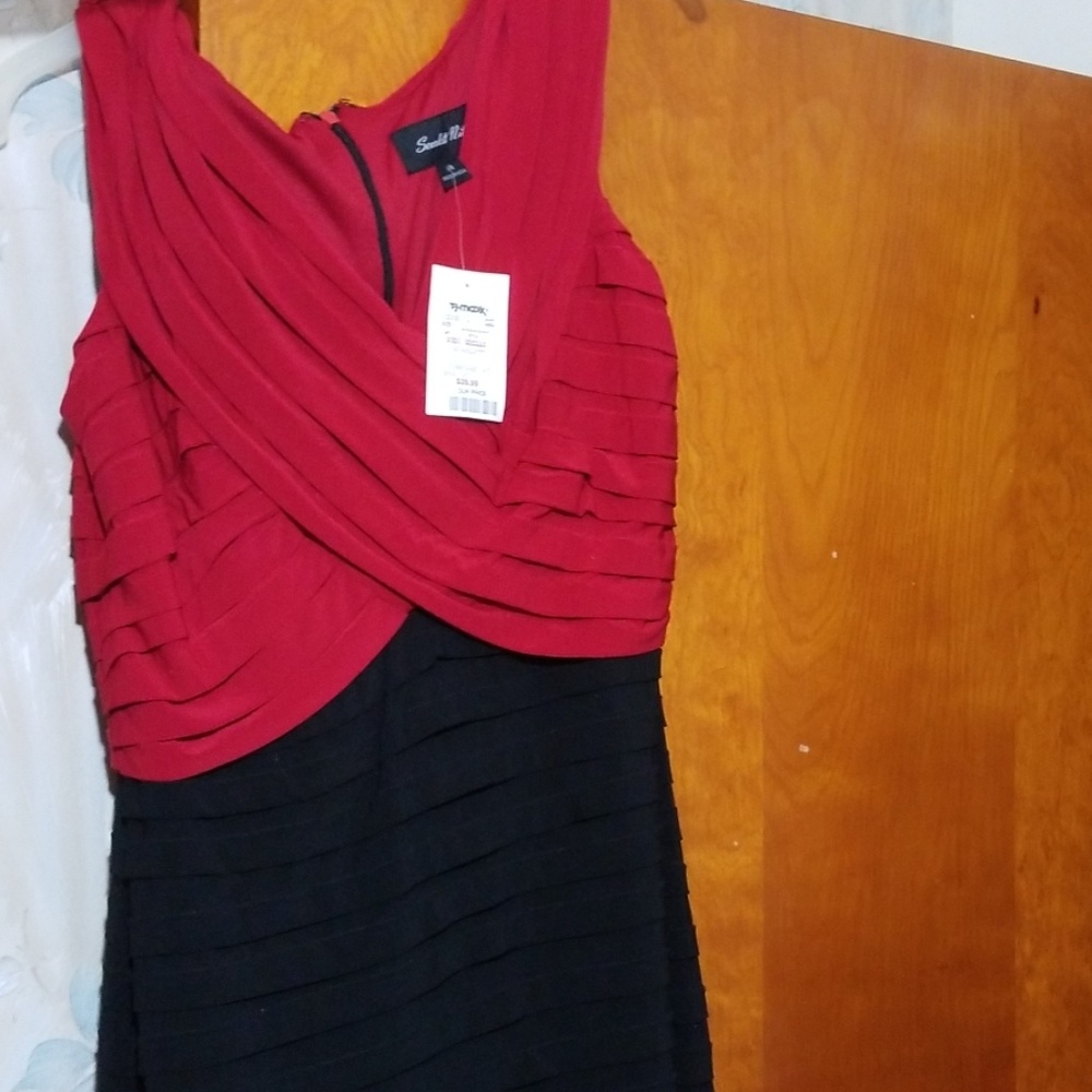 Red and black dress